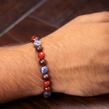 Metabolism & Wellness - Red Tiger Eye, Carnelian, Sodalite-multi stone healing bracelet