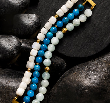 AQUA ILLUMINATION 3 LINE BRACELET