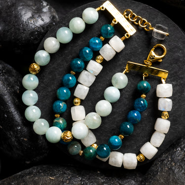 AQUA ILLUMINATION 3 LINE BRACELET