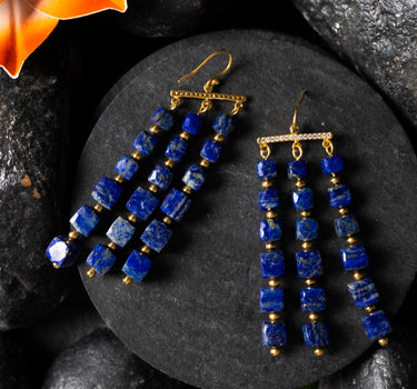 LAPIS LAZULI CASCADE EARRINGS