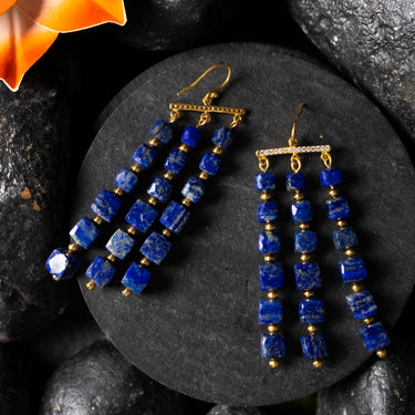 LAPIS LAZULI CASCADE EARRINGS