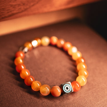 JULY- CARNELIAN WITH EVIL EYE CHARM