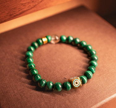 MALACHITE WITH EVIL EYE CHARM
