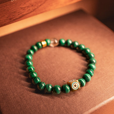 MALACHITE WITH EVIL EYE CHARM