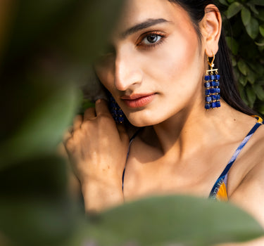 LAPIS LAZULI CASCADE EARRINGS