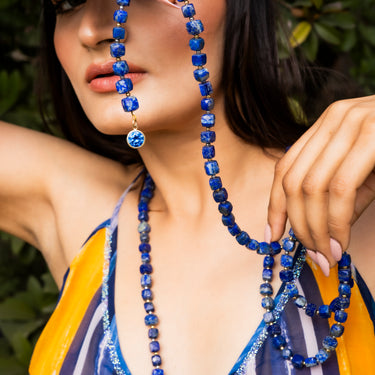 Enchanted Lapis Lazuli -long chain type necklace