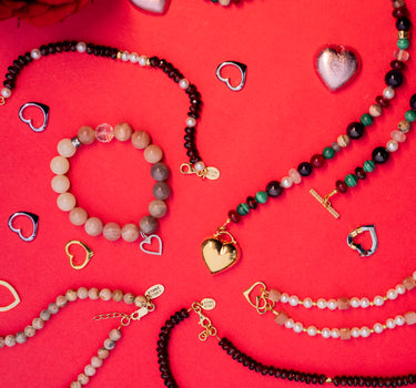 Peaches and Pearl Necklace