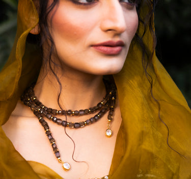 Smoky Serenade Lariat Necklace