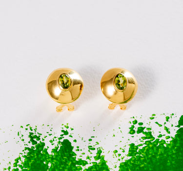 Circle of Light Peridot Stud Earrings