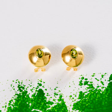 Circle of Light Peridot Stud Earrings