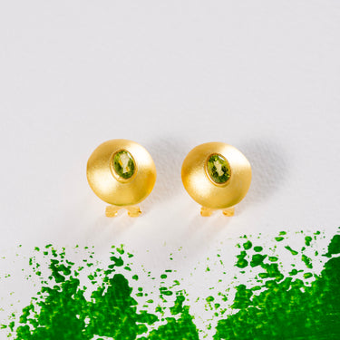 Circle of Light Peridot Stud Earrings