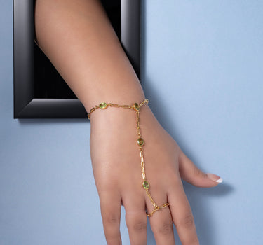 Peridot Hand Chain Bracelet