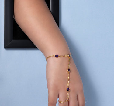 Amethyst Hand Chain Bracelet