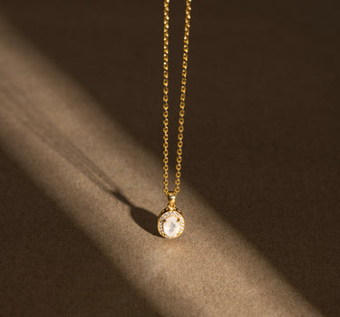 June- Rainbow Moonstone Birthstone Pendant Necklace