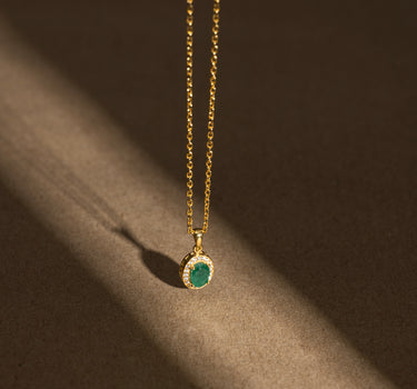 May- Emerald Birthstone Pendant Necklace