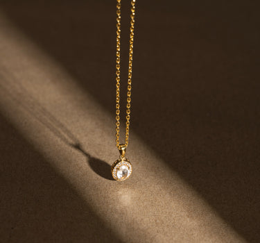 April- Clear Quartz Birthstone Pendant Necklace