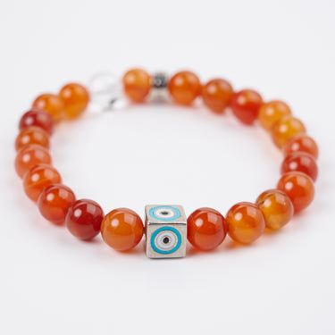 JULY- CARNELIAN WITH EVIL EYE CHARM