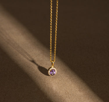 February- Amethyst Birthstone Pendant Necklace