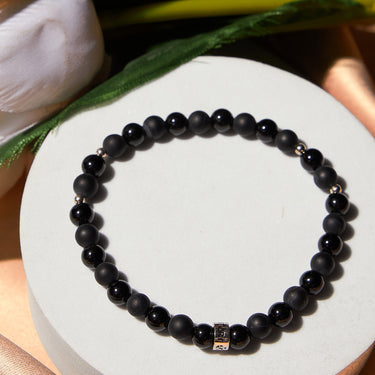 Protection & Strength: Onyx and Tourmaline Bracelet