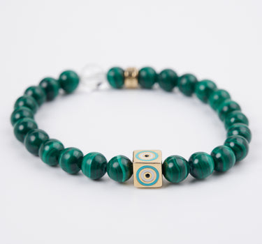 MALACHITE WITH EVIL EYE CHARM