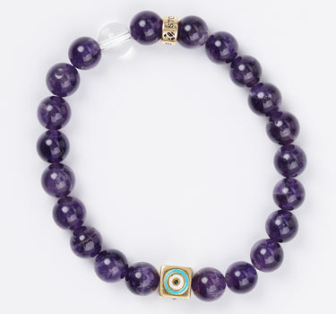For Alignment: Amethyst with evil eye charm