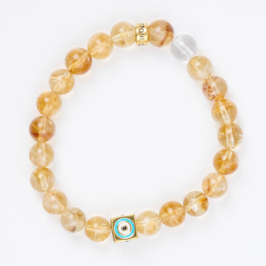 November- Citrine with Evil Eye Charm