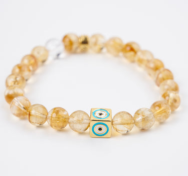 November- Citrine with Evil Eye Charm