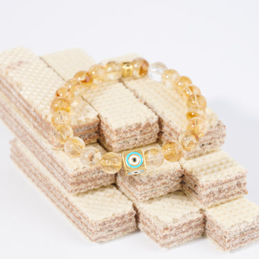 November- Citrine with Evil Eye Charm