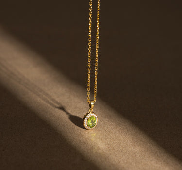 August- Peridot Birthstone Pendant Necklace