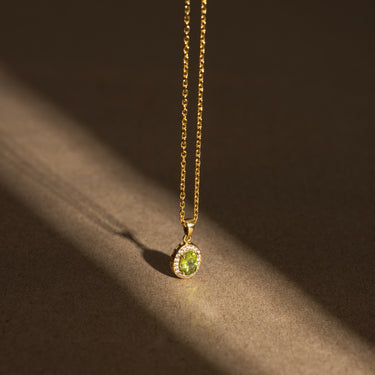 August- Peridot Birthstone Pendant Necklace