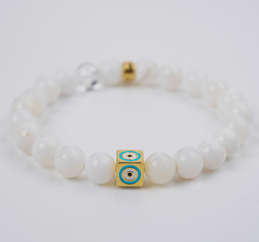 OCTOBER- OPAL WITH EVIL EYE CHARM