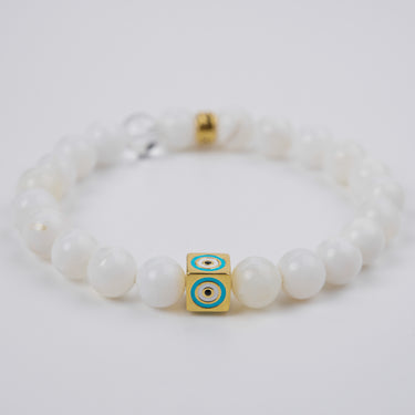 OCTOBER- OPAL WITH EVIL EYE CHARM