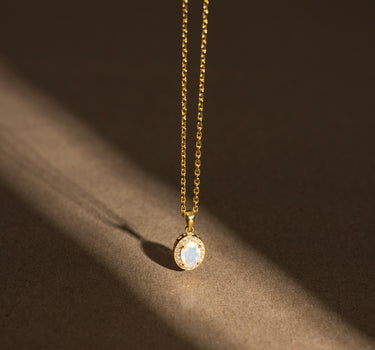 October- Opal Birthstone Pendant Necklace