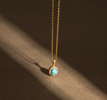 December- Turquoise Birthstone Pendant Necklace