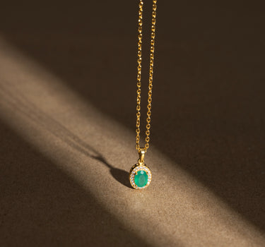 May- Green Onyx Birthstone Pendant Necklace