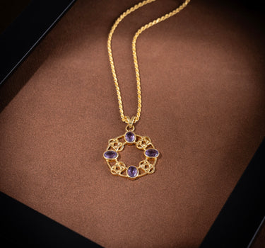 Amethyst Medallion Necklace