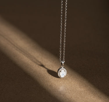 June- Rainbow Moonstone Birthstone Pendant Necklace