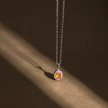 July- Carnelian Birthstone Pendant Necklace