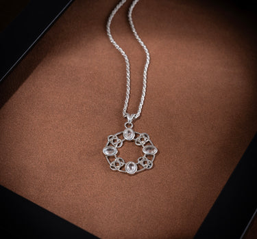 Clear Quartz Medallion Necklace