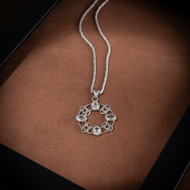 Clear Quartz Medallion Necklace
