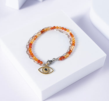 Carnelian Evil Eye Bracelet