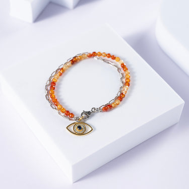Carnelian Evil Eye Bracelet