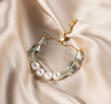 Green Amethyst Pearl Bracelet