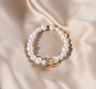 Pearl Duo Link Charm Bracelet