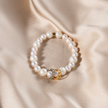 Pearl Duo Link Charm Bracelet
