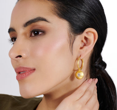 Circle of Clarity Quartz Hoops