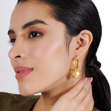 Circle of Clarity Quartz Hoops