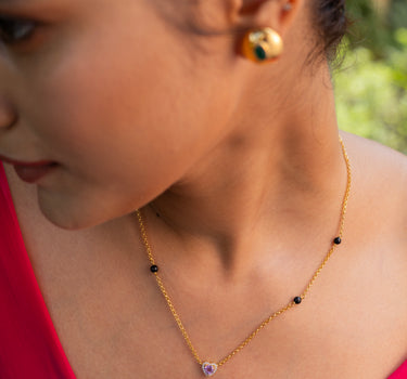 Amethyst Heart Mangalsutra Necklace