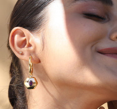 Light of Insight Amethyst Hoops