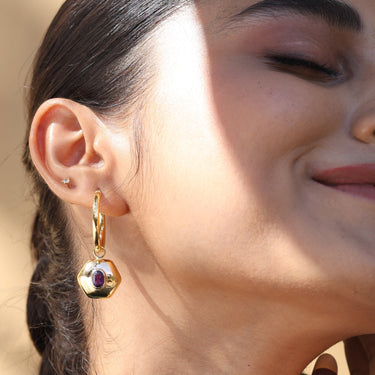 Light of Insight Amethyst Hoops